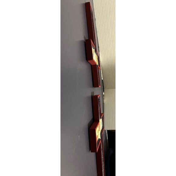 3 MCM Hand Made Painted Decorative Wooden Cross’s gnome and mushroom Design 70's - Picture 12 of 16